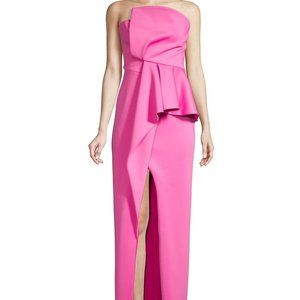 Black Halo Jonas Asymmetrical Draped Pink Gown 6